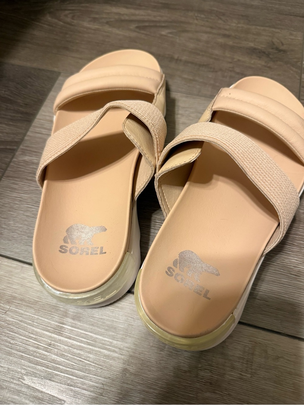 Sorel Women's Slide Sandals in Light Tan - Picture 5 of 6